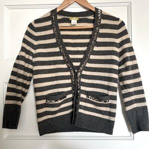JCREW CASHMERE sequin trim cardigan